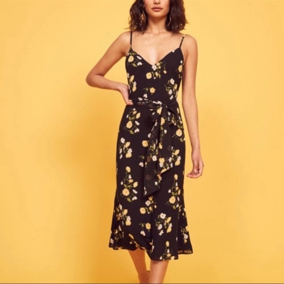 (SOLD) Reformation Dietrich Midi Dress - Picture 2 of 12